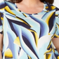 Camiseta estampada feminina JM Collection azul tamanho -0X