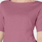 Blusa feminina Karen Scott de algodão com mangas e cadarço, rosa, tamanho P