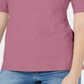 Blusa feminina Karen Scott de algodão com mangas e cadarço, rosa, tamanho P