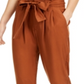 Calça feminina Indigo Rein de cintura super alta com punho Paperbag, marrom, tamanho X-G