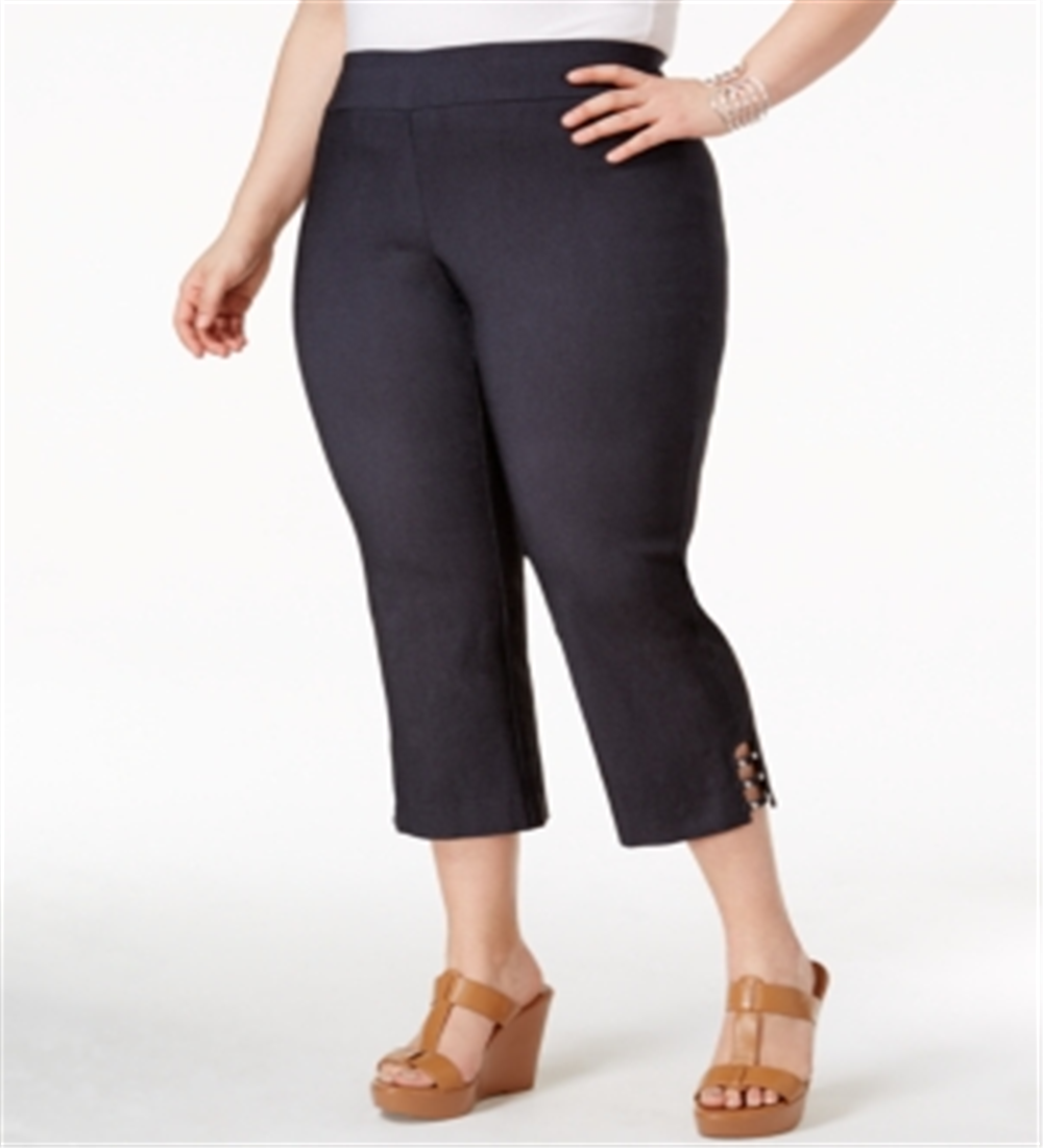 Calça Capri Feminina JM Collection Azul Tamanho 0X