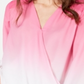 INC International Concepts Top Feminino Ombre Surplice Rosa Tamanho Pequeno P/M