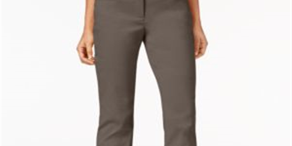 Calça feminina JM Collection Tummy Control Curvy Fit Cinza Tamanho 6 Petite