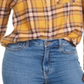 Camisa xadrez de flanela Ultra Flirt Junior Laranja Tamanho P