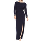 Vestido longo tubinho feminino Vince Camuto manga comprida azul tamanho 14