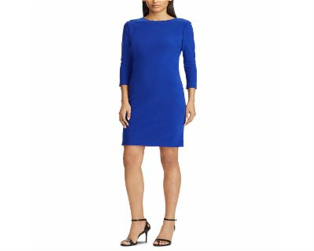 Vestido casual feminino Lauren Ralph Lauren, manga 3/4, com botões, tamanho 8