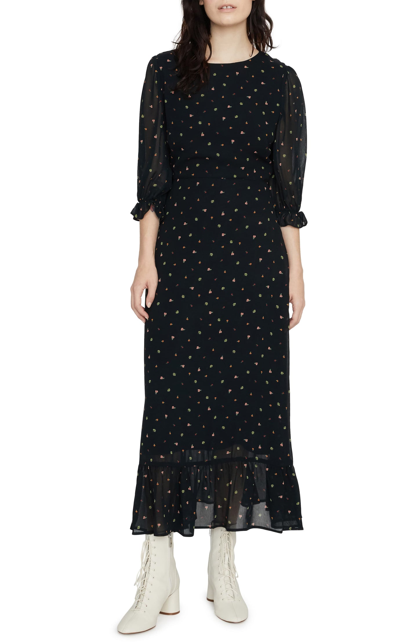 Vestido midi modesto Courtney da Sanctuary Feminino, preto, tamanho 2