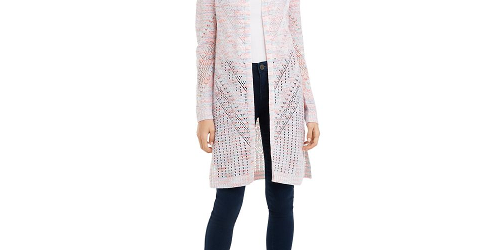 Cardigan Pointelle Junior da Hooked Up By IOT Rosa Tamanho Médio