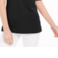 Blusa feminina Karen Scott de algodão com mangas recortadas, preta, tamanho pequeno