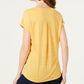 Camiseta feminina com estampa gráfica Style &amp; Co, amarela, tamanho pequeno P