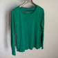Blusa feminina de manga comprida Charter Club, verde marinho, tamanho médio