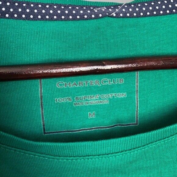 Blusa feminina de manga comprida Charter Club, verde marinho, tamanho médio