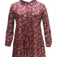 Túnica feminina com estampa floral estilo &amp; co, vinho, tamanho XX-grande