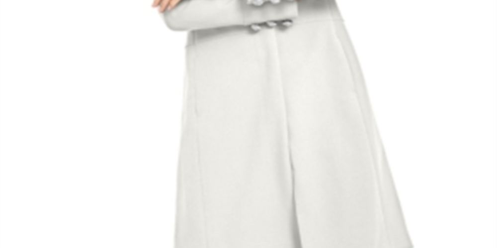 Cardigan feminino aberto de manga comprida e liso INC International Concepts, tamanho médio, branco