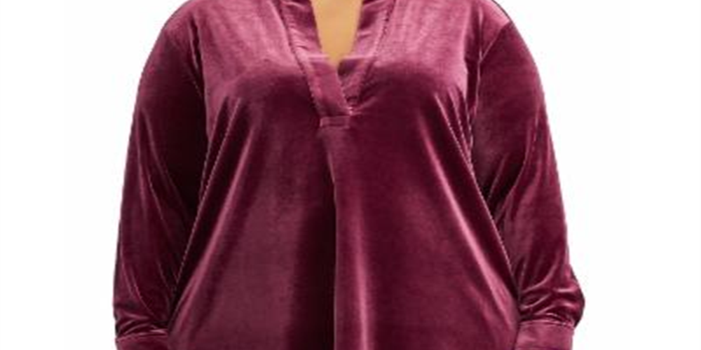 Blusa de veludo plus size feminina Ralph Lauren, verde, tamanho 2X