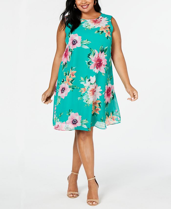 Vestido feminino Jessica Howard com decote em V e mangas curtas, estilo trapézio, acima do joelho, tamanho 16W
