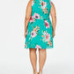 Vestido feminino Jessica Howard com decote em V e mangas curtas, estilo trapézio, acima do joelho, tamanho 16W