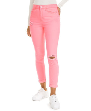Calça jeans skinny Tinseltown Junior's Neon Wash rosa tamanho 9