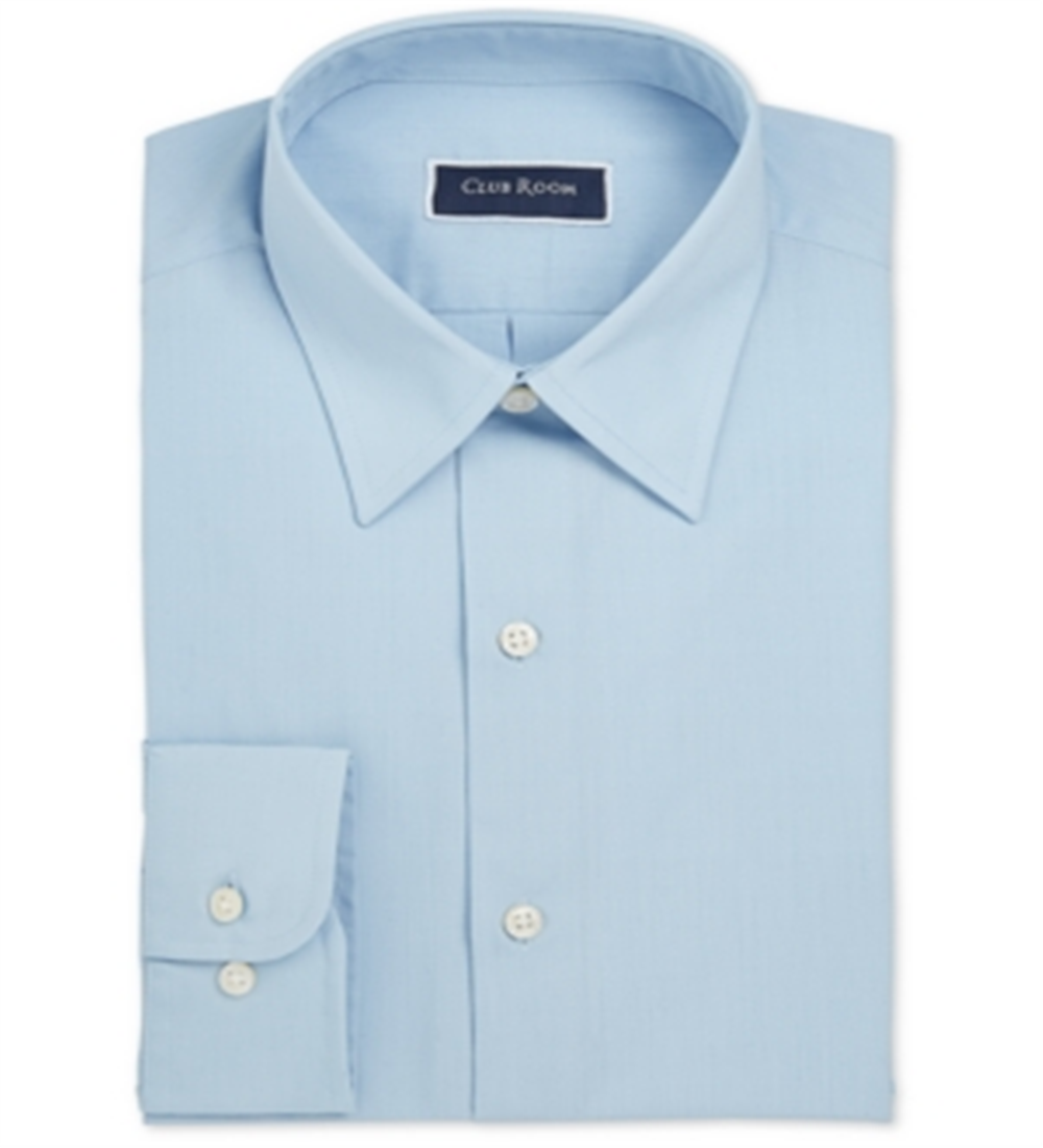 Camisa social masculina Club Room Classic Regular Fit, azul, tamanho 32-33