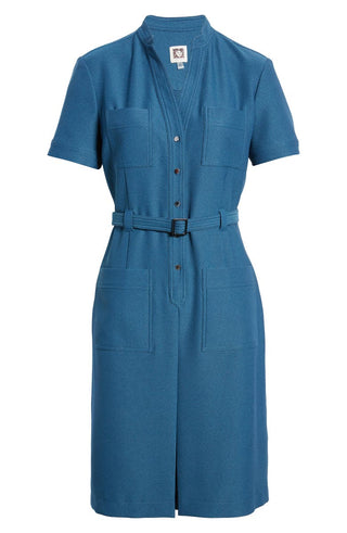 Vestido-camisa feminino Anne Klein azul tamanho 8