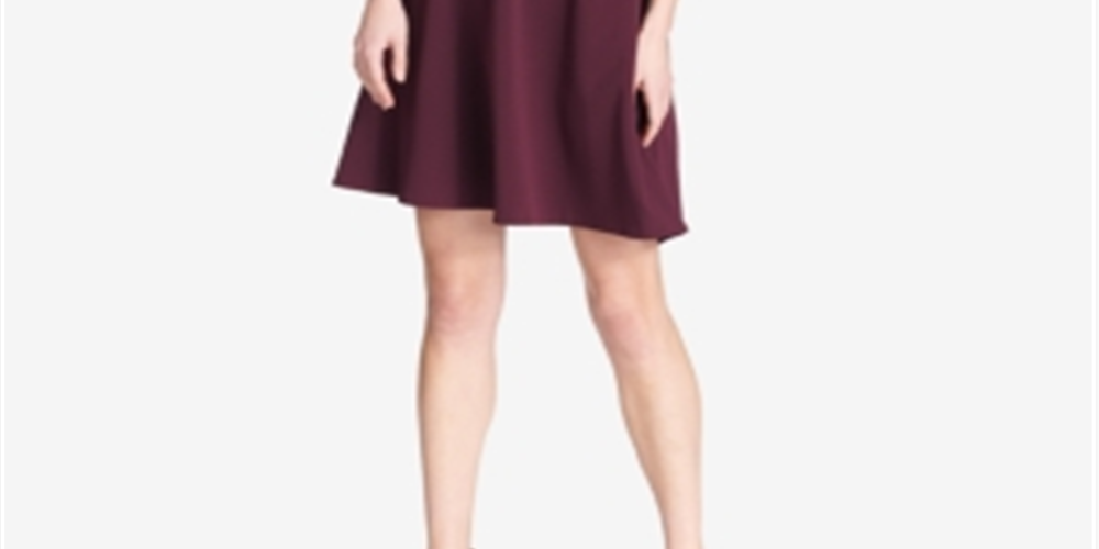 Vestido Tommy Hilfiger Scuba Fit &amp; Flare Feminino Roxo Tamanho 12P
