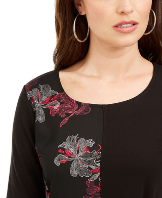 Camiseta feminina Alfani manga curta preta tamanho M