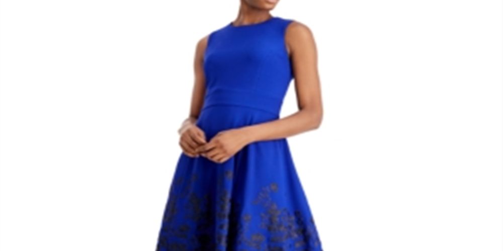 Vestido Calvin Klein Feminino Bordado A Line Preto Tamanho 2