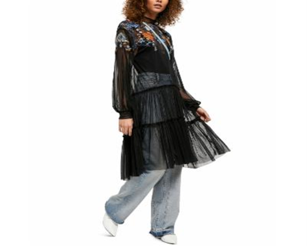 Top longo Sheer Delight feminino da Free People, preto, tamanho GG