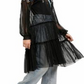 Top longo Sheer Delight feminino da Free People, preto, tamanho GG