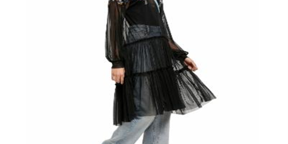 Top longo Sheer Delight feminino da Free People, preto, tamanho GG