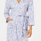 Charter Club Feminino Estampado Algodão Longo Malha Robe Branco Tamanho XS