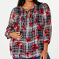 Blusa Tommy Hilfiger Plus Wear Feminina para Trabalho com Amarração no Pescoço Azul Tamanho 0X