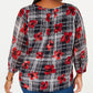 Blusa Tommy Hilfiger Plus Wear Feminina para Trabalho com Amarração no Pescoço Azul Tamanho 0X