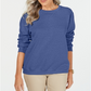 Karen Scott Petite Crewneck Fleece Sweatshirt Azul Tamanho PSM