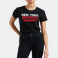 Camisetas femininas Levi's New 'New York' Batwing Logo Perfect Crewneck Tee preta tamanho M