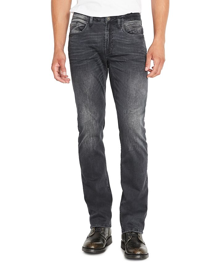 Calça jeans masculina Buffalo David Bitton Six-x Sandblasted preta tamanho 34x34
