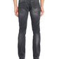 Calça jeans masculina Buffalo David Bitton Six-x Sandblasted preta tamanho 34x34