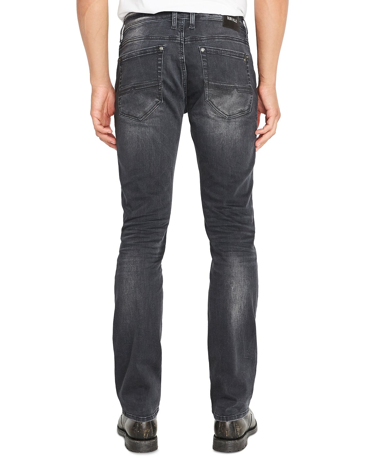 Calça jeans masculina Buffalo David Bitton Six-x Sandblasted preta tamanho 34x34
