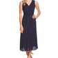 Vestido feminino Vince Camuto estampado sem mangas com cinto, azul, tamanho 10