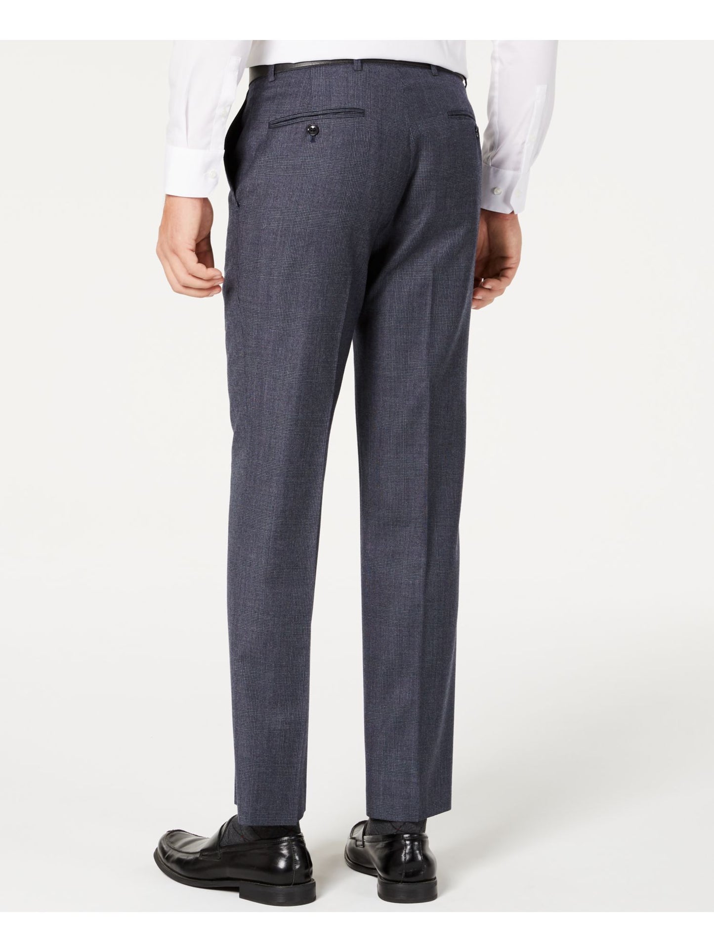 Calça social masculina Tommy Hilfiger Tyler Modern Fit xadrez azul tamanho 32x32