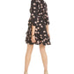 Vestido envelope feminino Bar III com estampa floral, preto, tamanho P