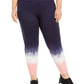Leggings femininas plus size Ideology com tie-dye e desfocadas, roxas, tamanho 1X