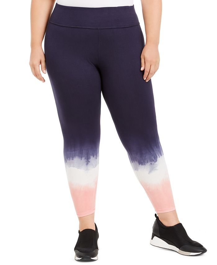 Leggings femininas plus size Ideology com tie-dye e desfocadas, roxas, tamanho 1X