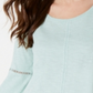 Blusa de manga sino com acabamento em crochê Petite Style &amp; Co, verde, tamanho Petite P