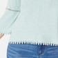 Blusa de manga sino com acabamento em crochê Petite Style &amp; Co, verde, tamanho Petite P