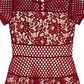 Vestido floral com painéis de renda para meninas Us Angels, tamanho 16, vermelho