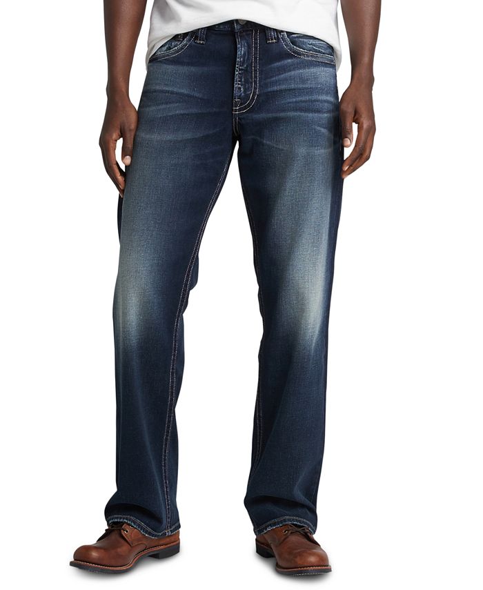 Calça jeans reta masculina Silver Jeans Co., azul, tamanho 30x32