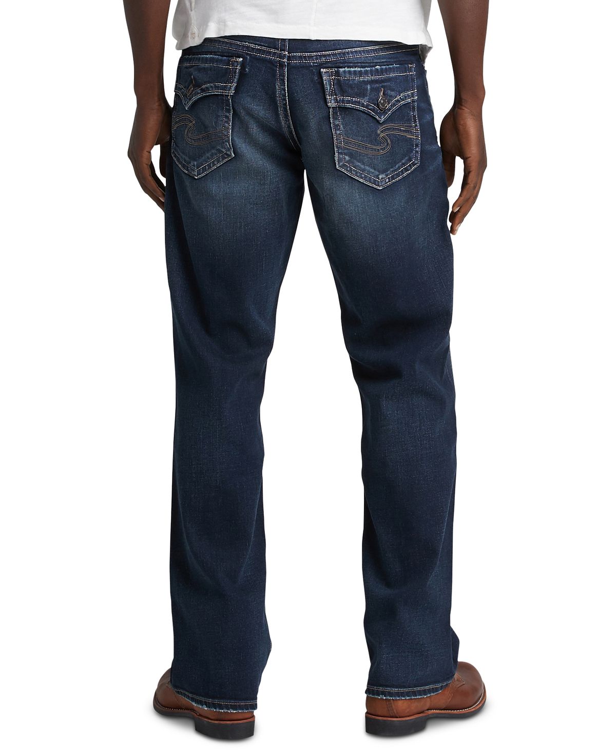 Calça jeans reta masculina Silver Jeans Co., azul, tamanho 30x32