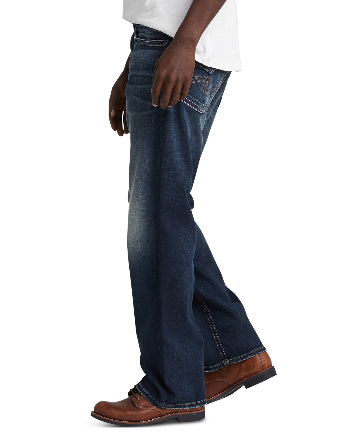 Calça jeans reta masculina Silver Jeans Co., azul, tamanho 30x32