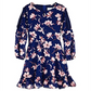 Vestido floral feminino Us Angels com mangas curtas, azul, tamanho 16